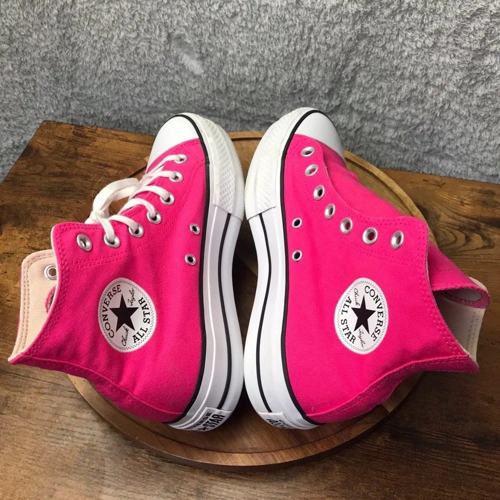 Converse Chuck Taylor All Star Lift Platform Hi Top Sneakers Womens 7.5 Hot Pink